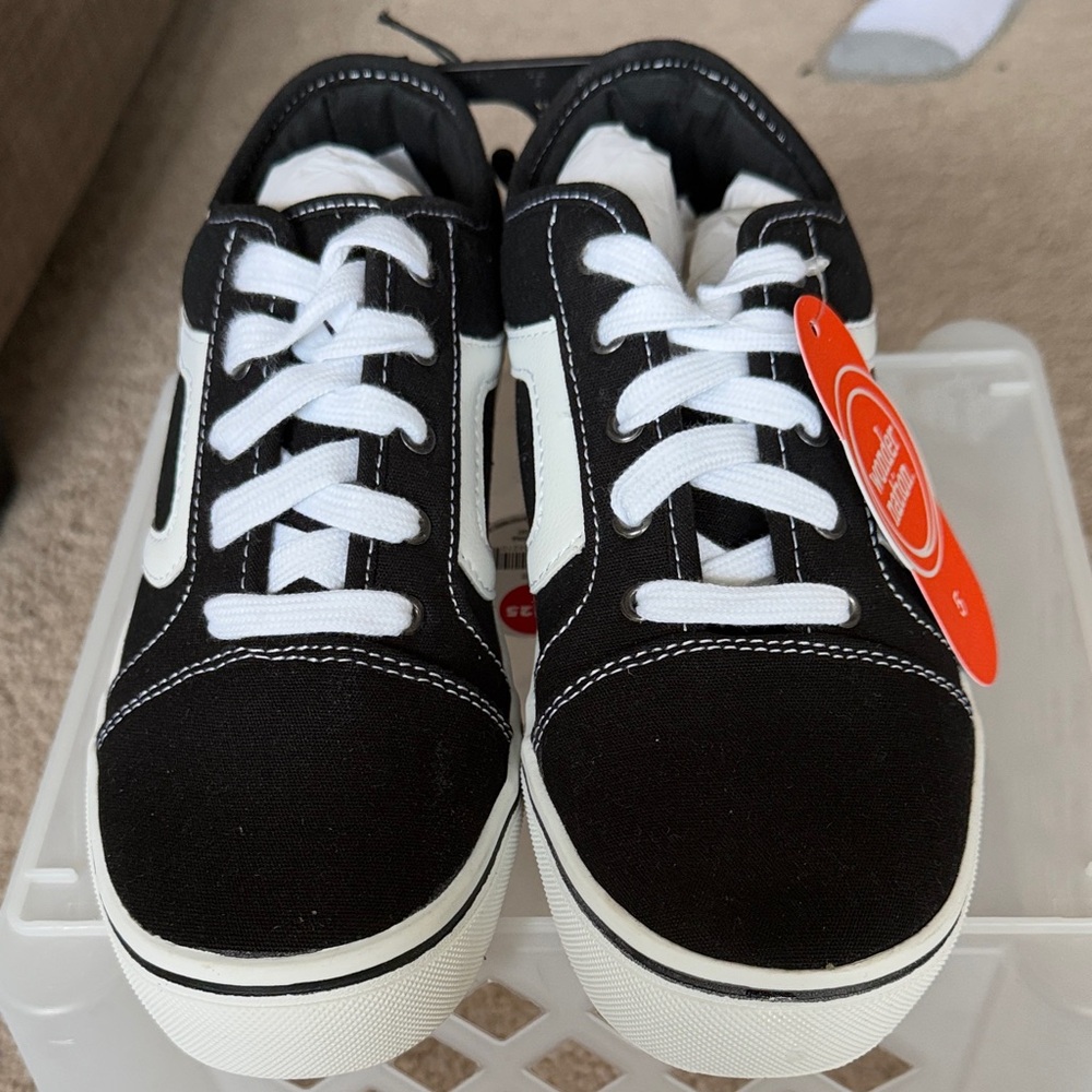 Wonder Nation Black and White Kids Sneakers